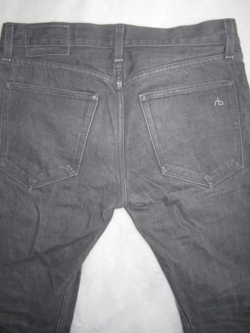 RAG & BONE RB 15X Selvedge Grey Raw Slim Straight Jeans Men’s 30 x 30